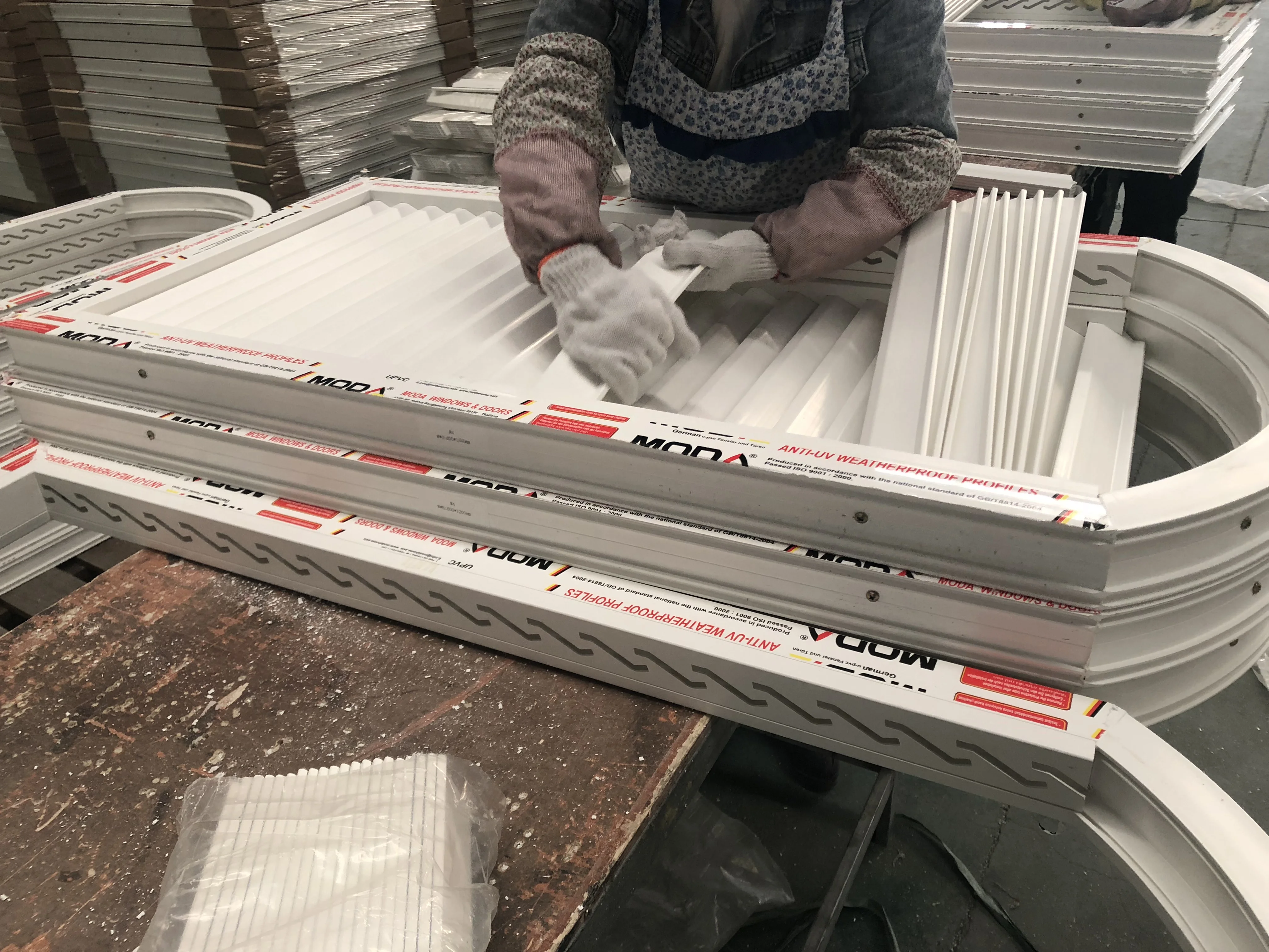 PVC profile window shutter plastic blinds upvc louver