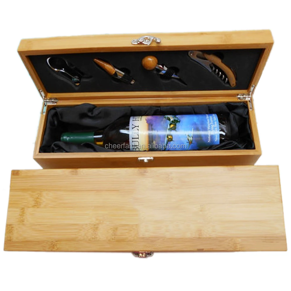 Рождественские лучшие подарки Бамбуковая деревянная коробка для вина упаковка
