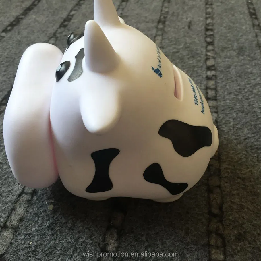cow shape plastic piggy bank
