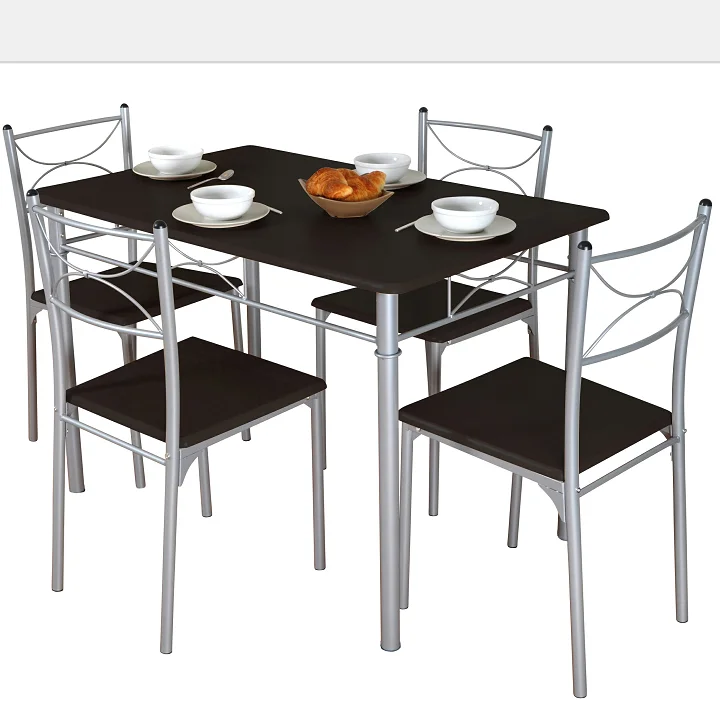 simple cheap dinning room sets Iron and wood furniture dining table set