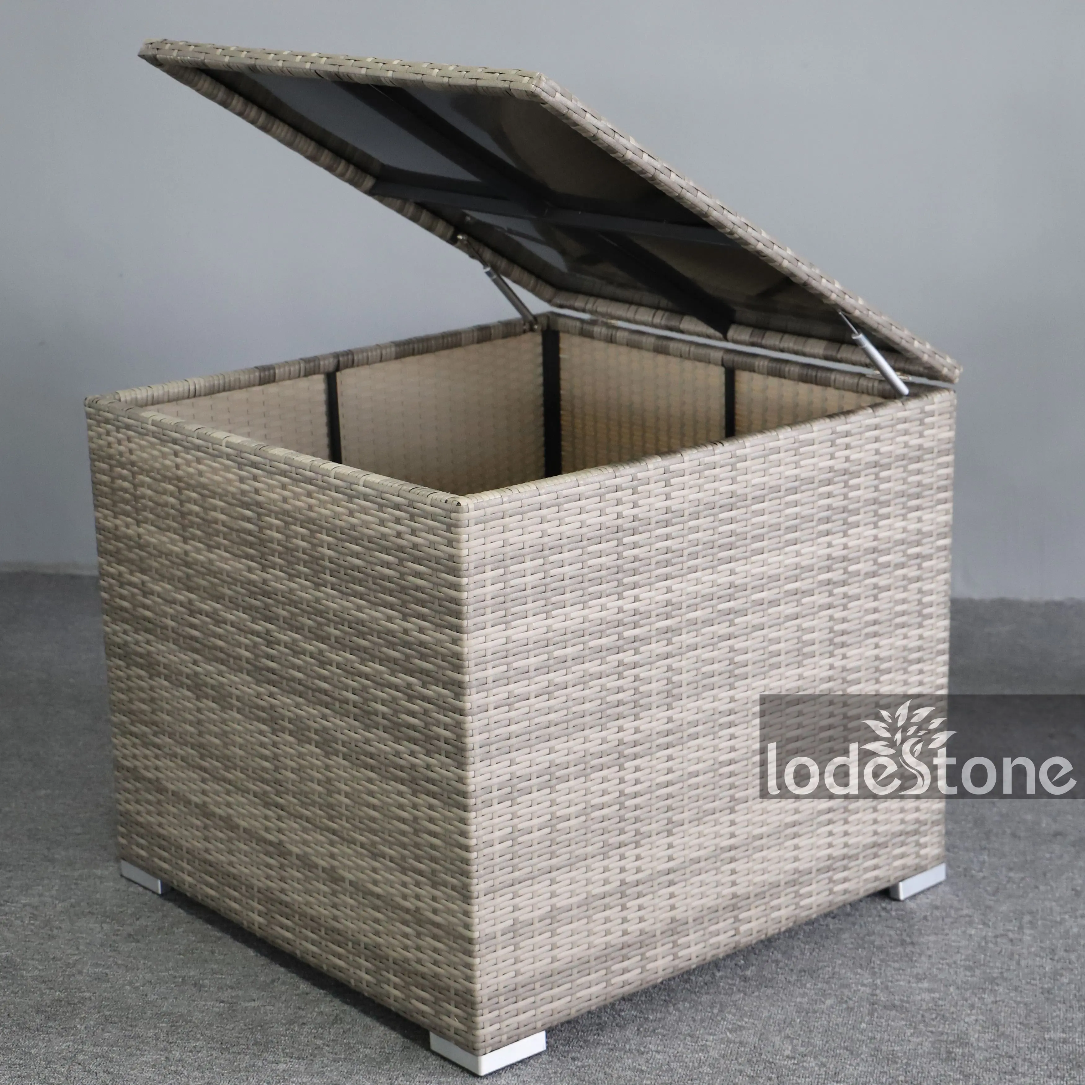 2018 new design 4pcs aluminum wicker corner set storage table rattan furniture outdoor