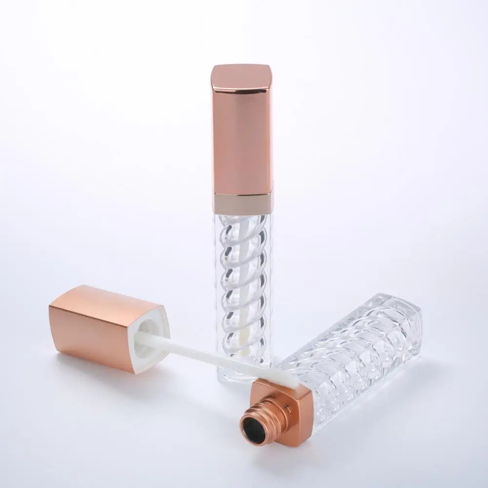 Unique Custom Bronze Plastic Square Lip Gloss Tube