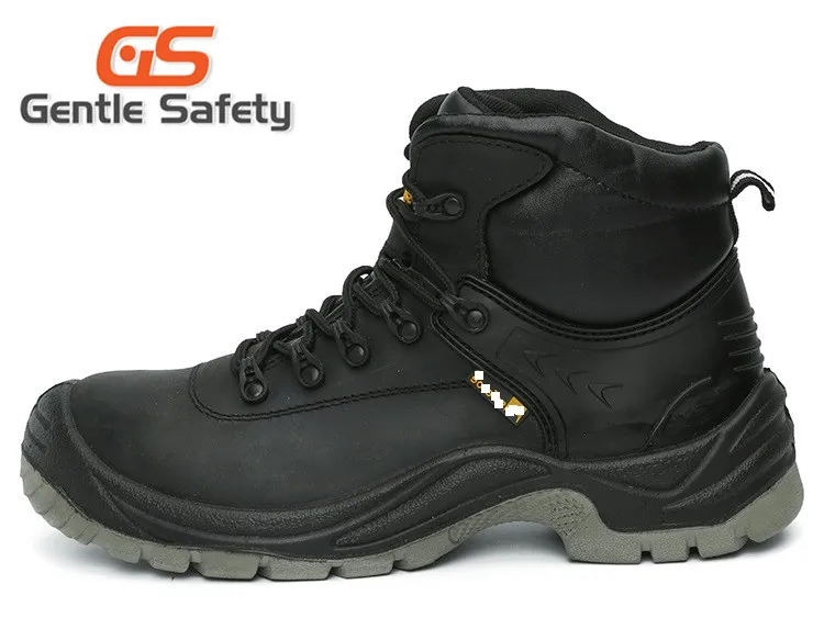 Genuine leather steel toe safety shoes for men black S3 level