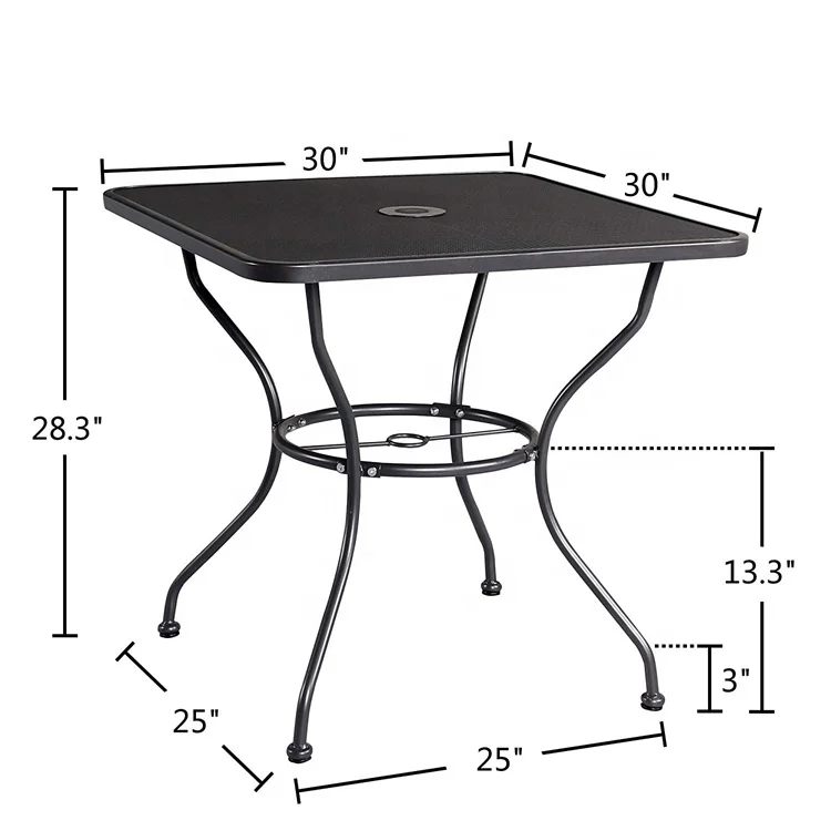 Steel Mesh Outdoor Metal Garden Table