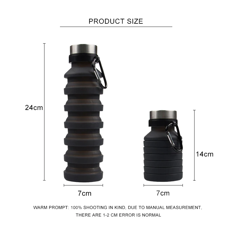 19.5OZ Most Popular Products Outdoor Sports Foldable Collapsible Silicone Smart Water Bottle With Custom Logo