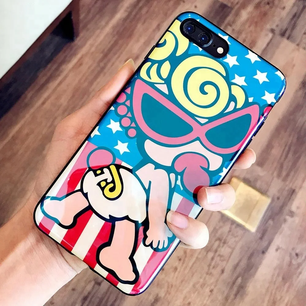 Забавный мультфильм дизайн 6 7 8 Plus X Простой для iPhone случаях