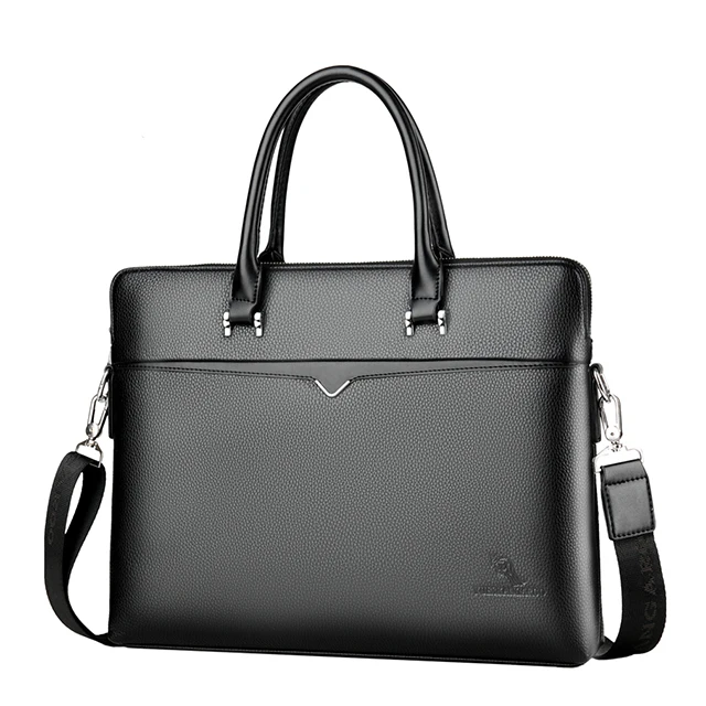 Мужской деловой портфель из ПУ кожи, молодежная сумка, вместительная сумка для ноутбука, мужская сумка через плечо, 2019