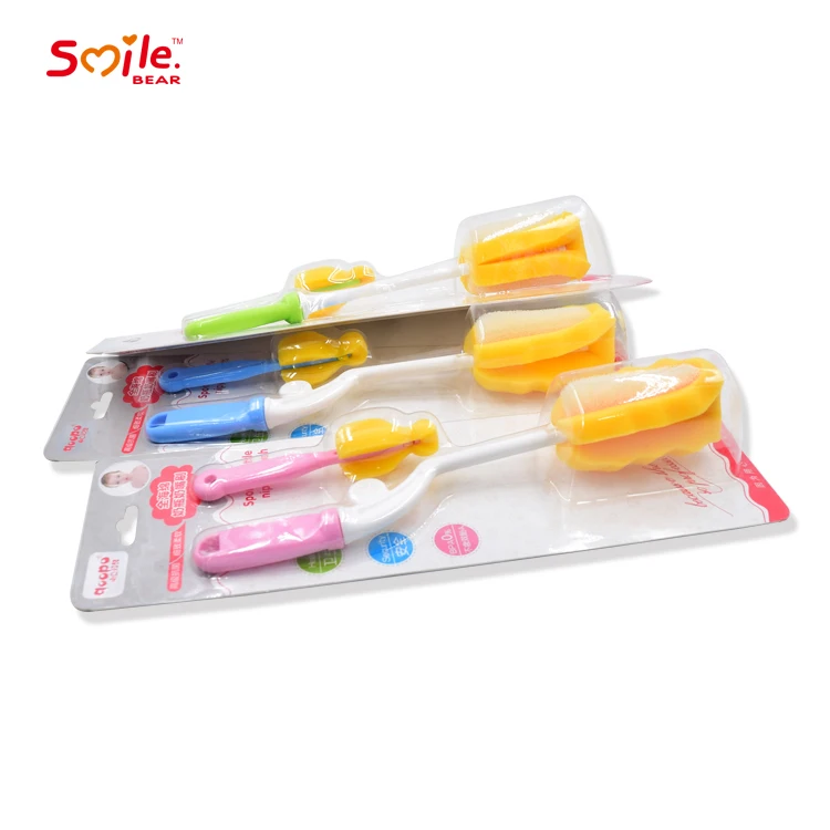 
Manufacture Cheap rotating baby bottle cleaning brush set 