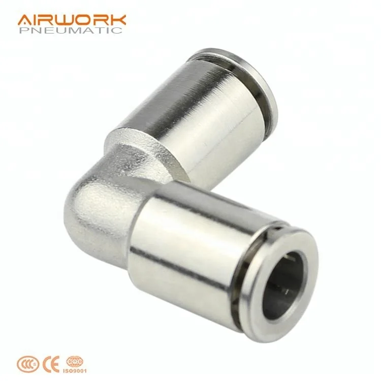 PV copper nickel one-touch air pipe fitting formula 90 degree elbow equal connector