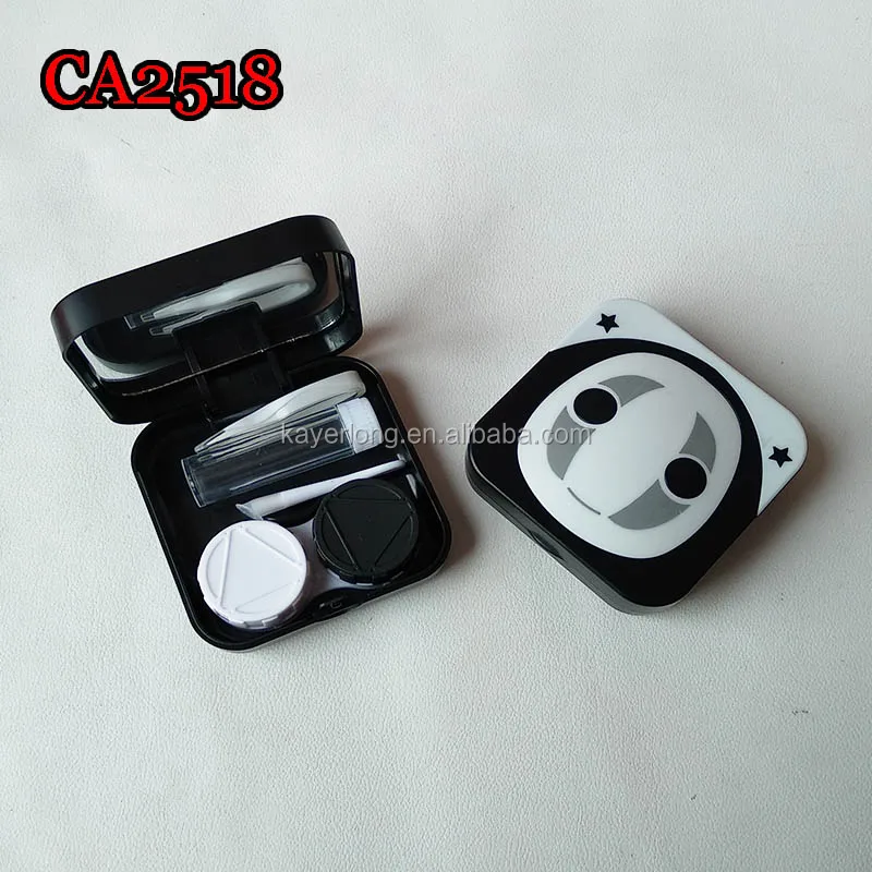 CA2518 no face cartoon scare colorful contact lens case