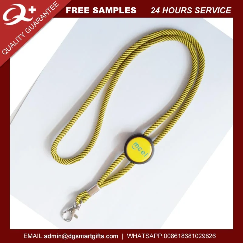 fast delivery id card holder adjustable button neck rope lanyard with epoxy LOGO clip