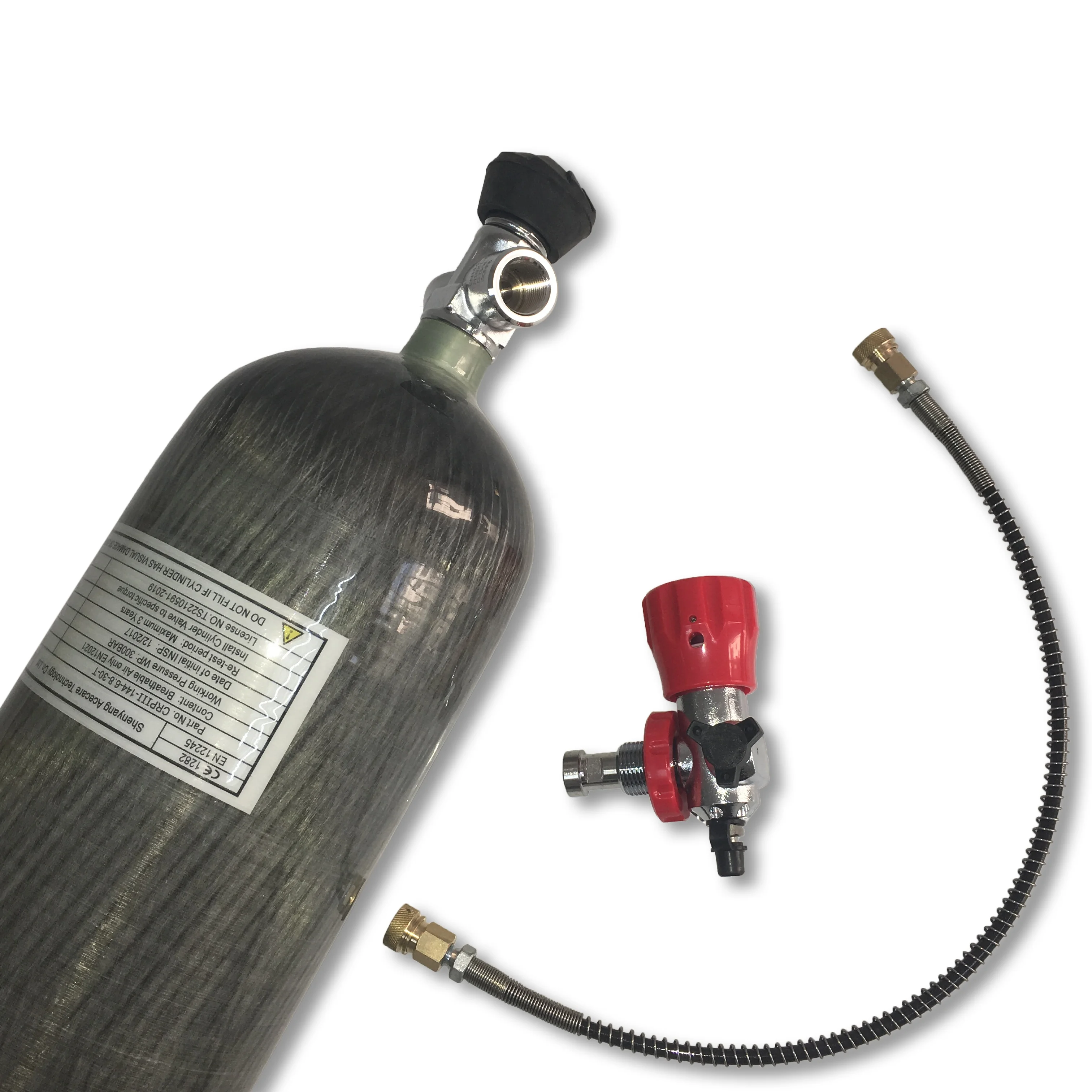 
30Mpa 6.8L CE carbon fiber air tank with valve and filling station for paintball pcp air gun 