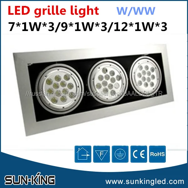 110 В 220 В epistar bridgelux чип офис магазин теплый белый светильники светодиодные фары решетки 27 Вт 3x9x1 Вт