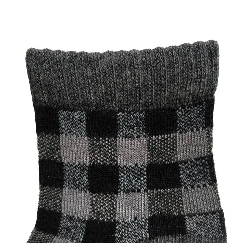 Kids Non slip Indoor Play Yard Socks with Check Pattern and Crew Height