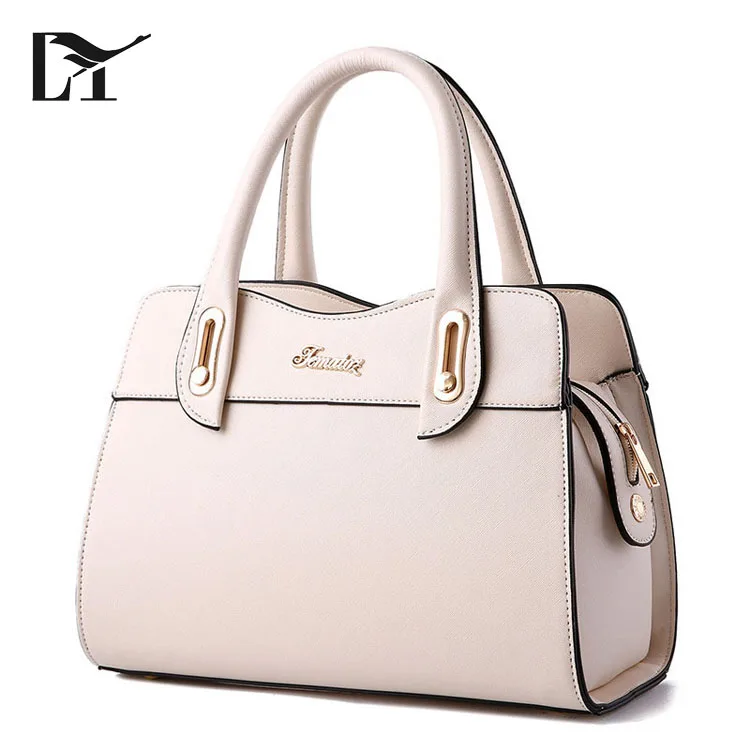 Guangzhou Factory Classic Fancy Bags White PU Young Ladies Handbag
