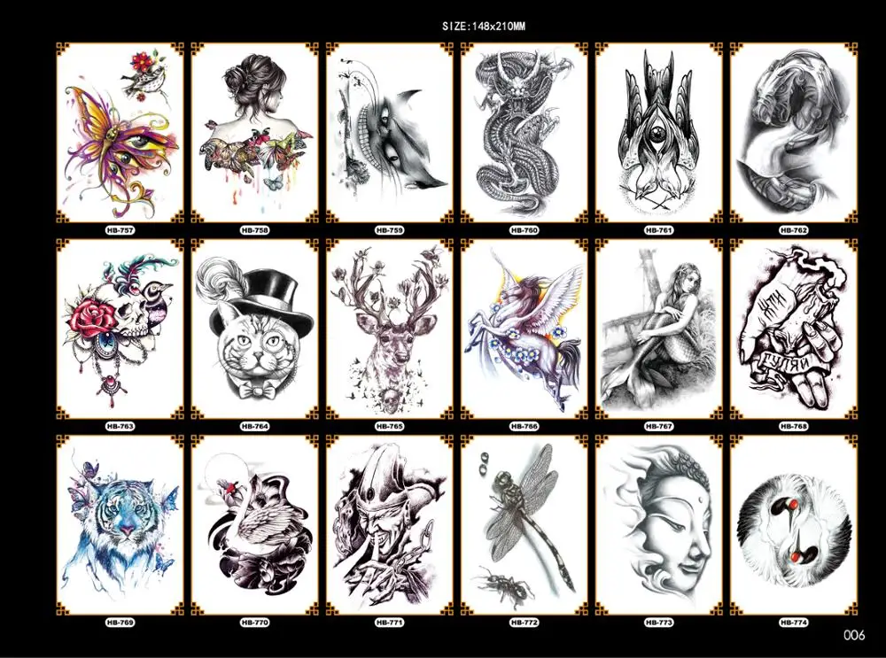 
Tiger Body Temporary Glitter Sticker Tattoo For Men 