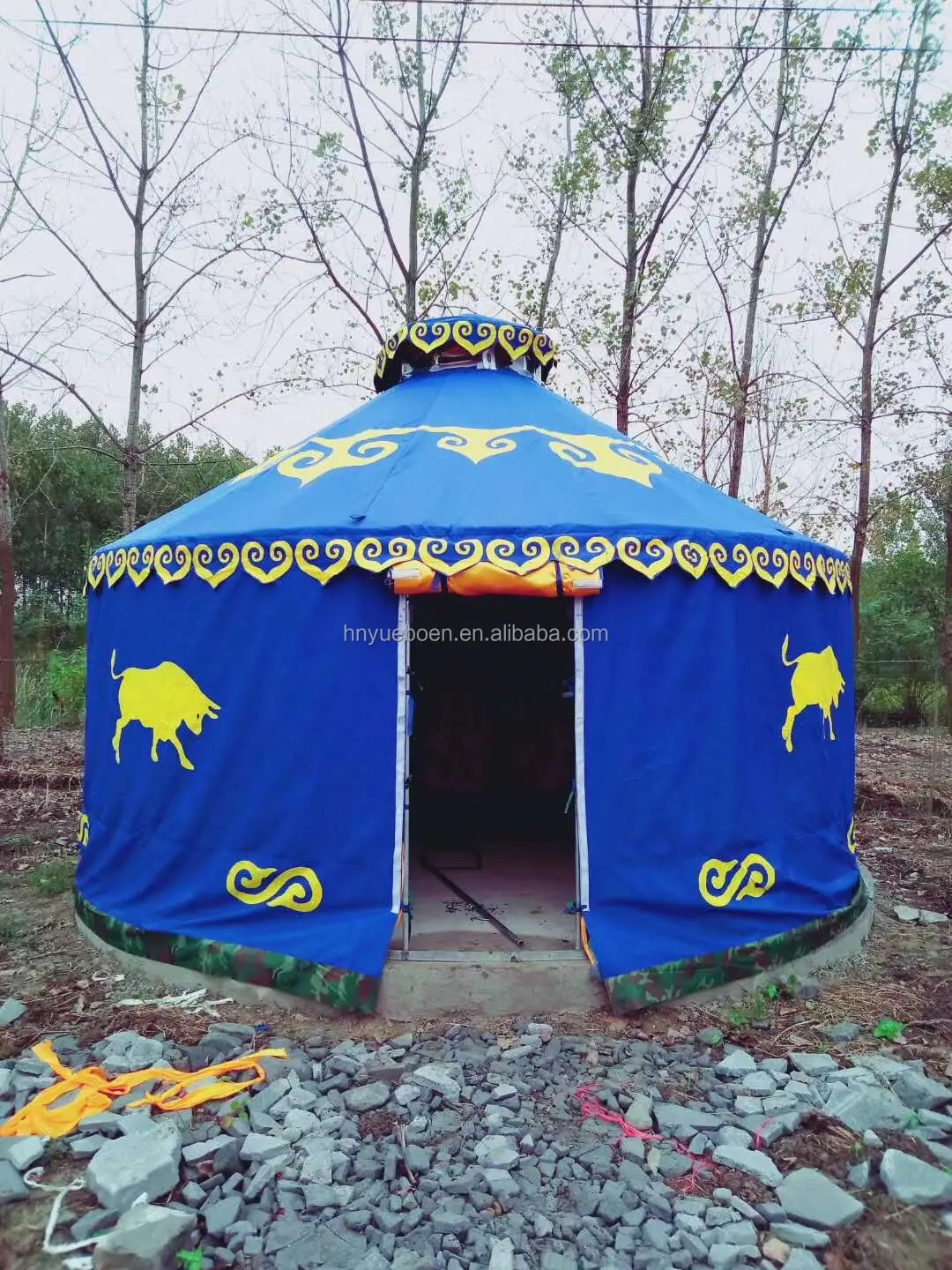 outdoor canvas waterproof steel frame tent camping mongolian ger yurt