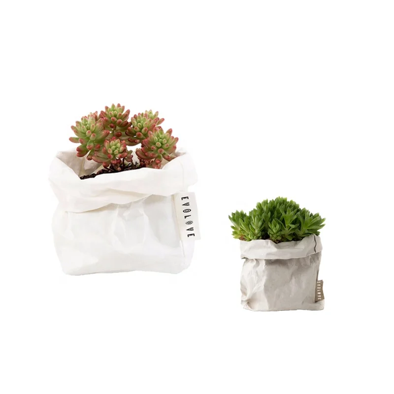 Durable flower grow bag washable kraft paper pot planter