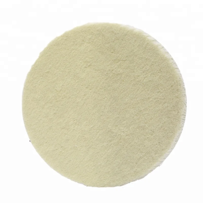 Cream color Car Polishing Waxing pad 7 inches Wool Microfiber microfiber cutting pad for Autos Cleaning
