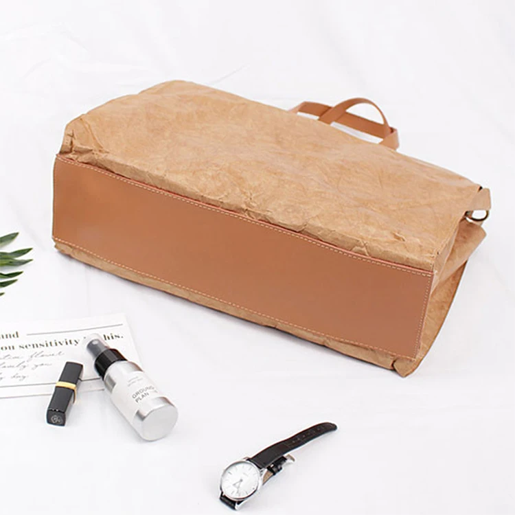 High quality casual women travel tote tyvek messenger washable kraft paper shopping bag