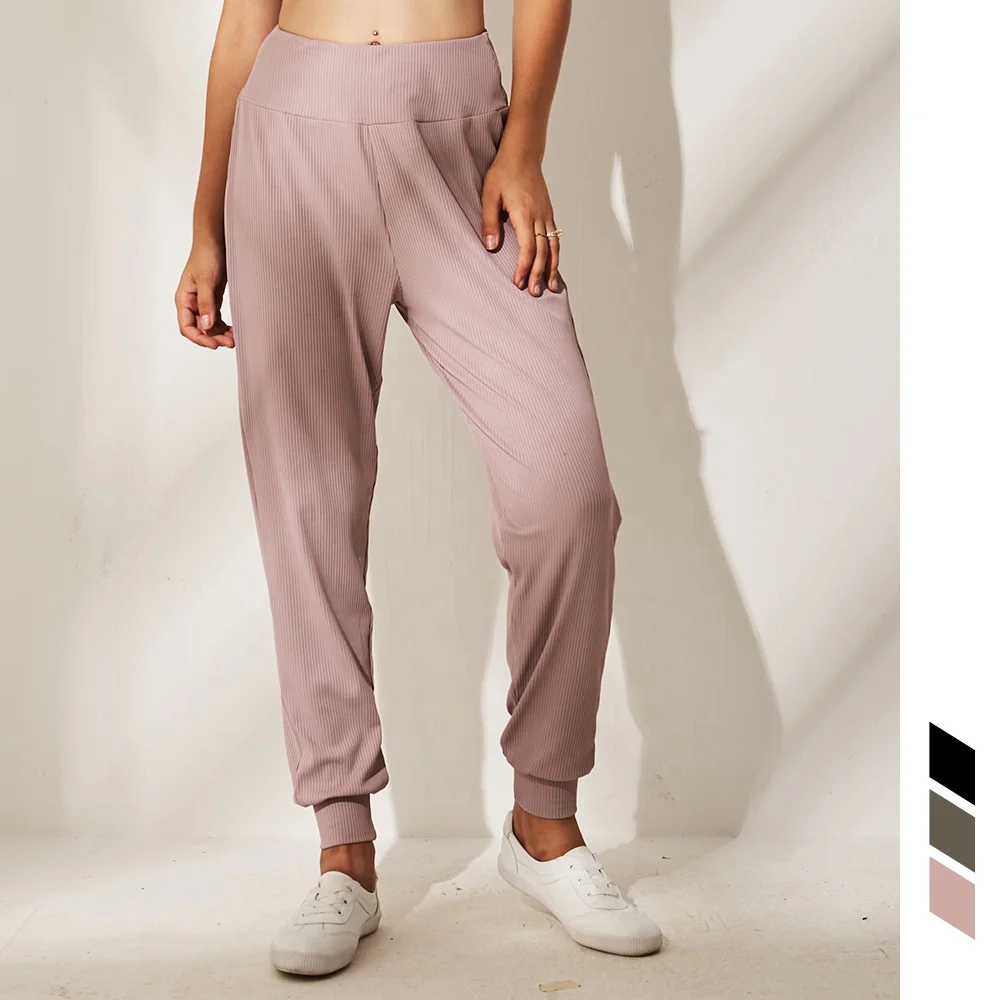 
Oem Wholesale Womens Beam Foot Trousers Seamless Sport Black Sexy Casual Loose Yoga Pants 