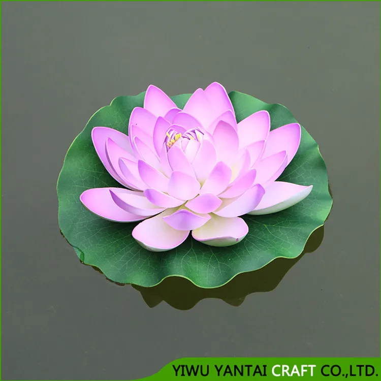 Fashion beautiful indoor decorations artificial flower EVA floating lotus plastic flower