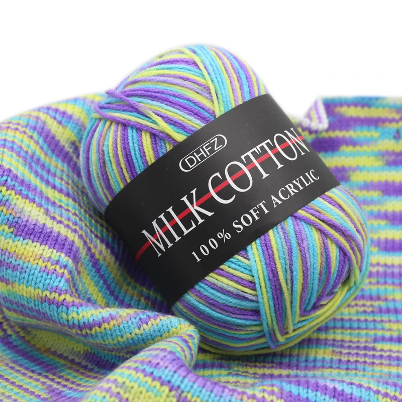 
New premium acrylic wool yarn light weight knitting milk cotton yarn 