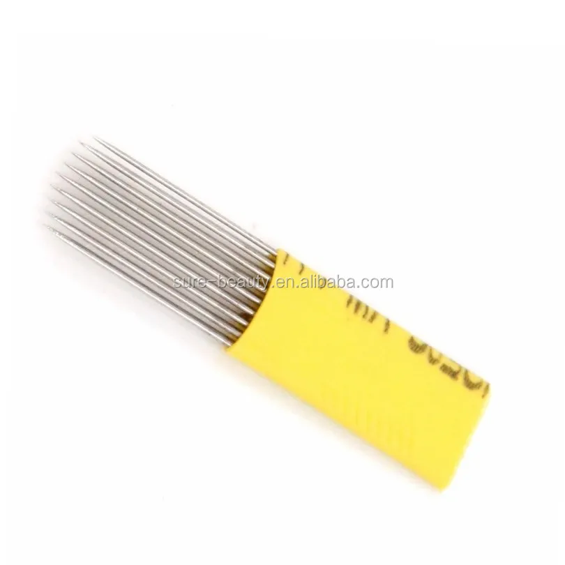 yellow double line U shape tattoo needle blades for double row blades eyebrow lip tattoo supplies