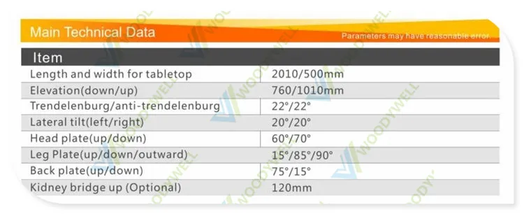 
WOT703 Cheap Hydraulic Operation Bed 