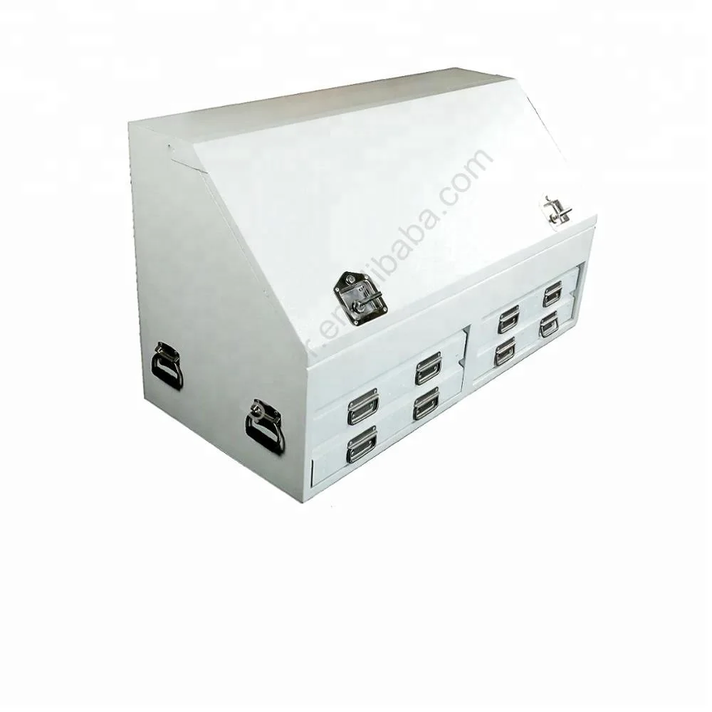 Toolbox Steel Tool box Side Opening Ute Truck 1300x600x755mm with Four Drawer