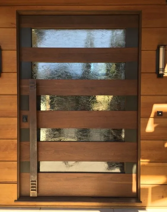 Seeyesdoor Decorative Designs Solid Wood Door Exterior Wooden Pivot Doors for House