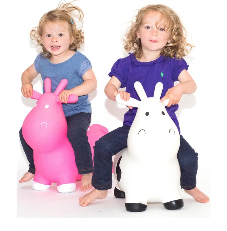 Jumping animal toy PVC inflatable bouncing horse with music and paint normal hopping animal