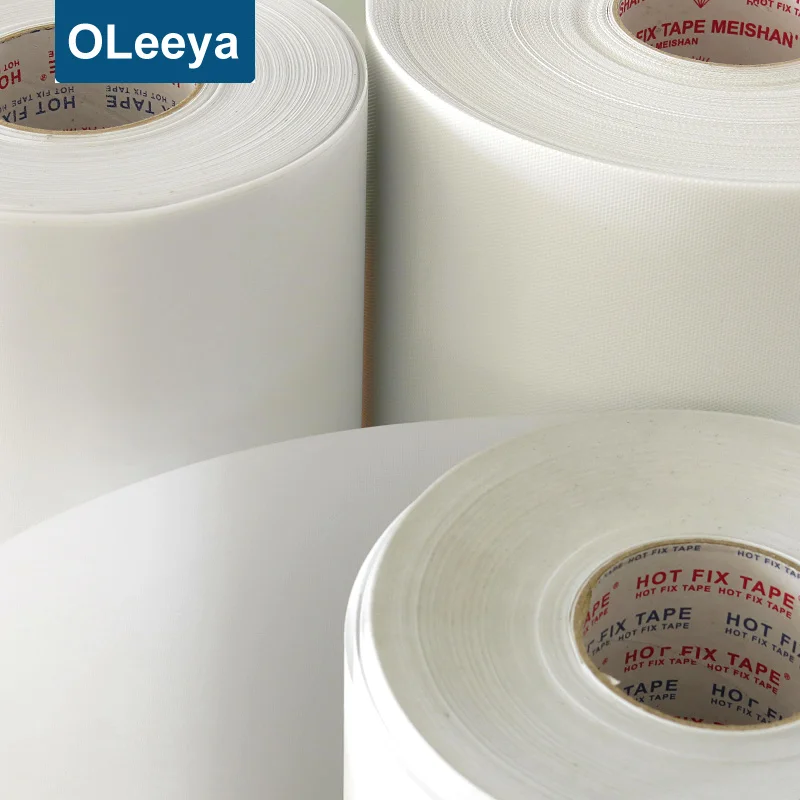 OLeeya Wholesale Silicone Hotfix Transfer Hotfix Tape Roll Material Hot Fix Motif Paper With EXW Price For Rhinestone Transfer