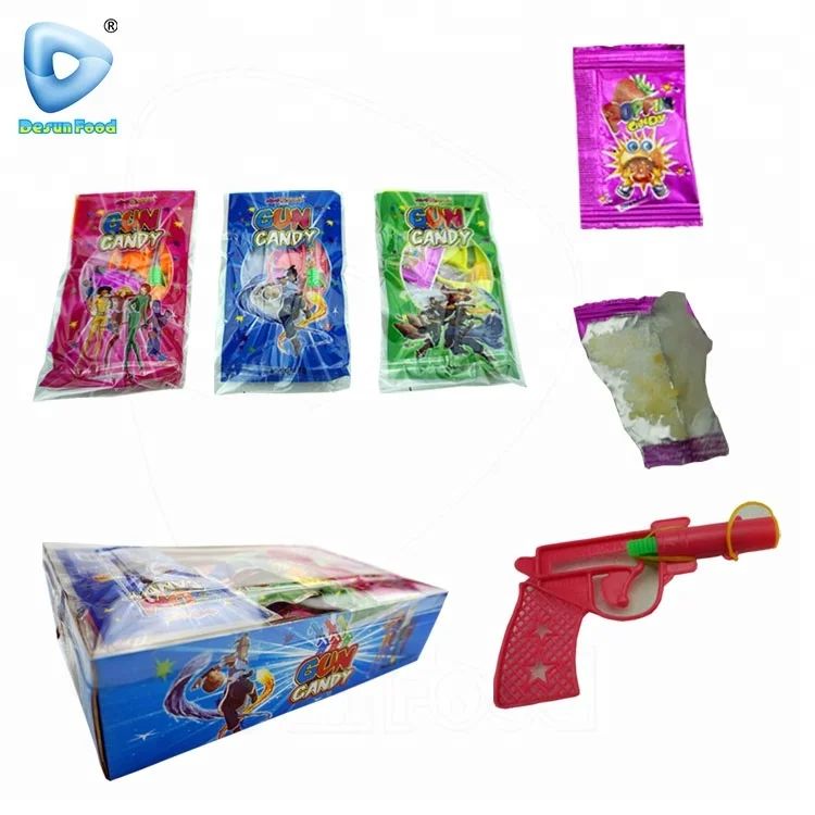 Hot selling popping candy with gun toy manufacturer