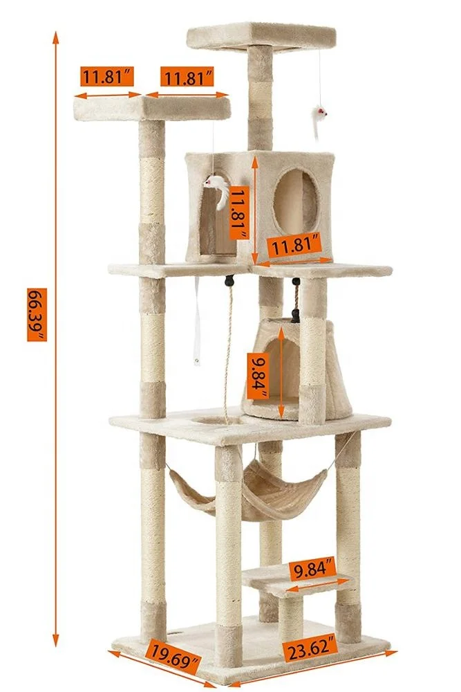 
Cat Jumping Toy Scratching Wood Climbing Tower Cat Tree 