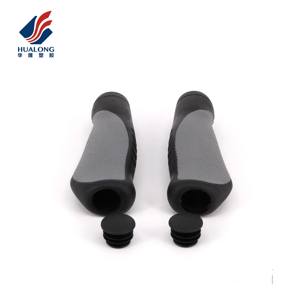 Ningbo HUALONG bicycle parts black-grey two colors combination ergonomic bmx bicycle grips