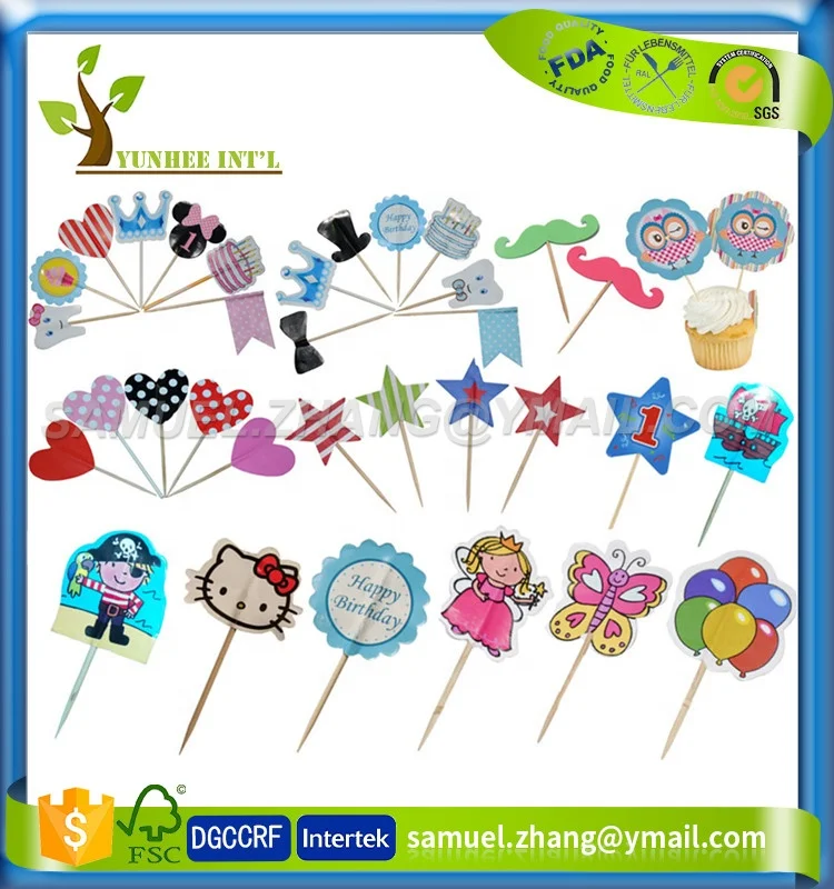 
F-D-A LFGB DGCCRF Approved Country Decorative Paper Flag Pick Flag Decoration 