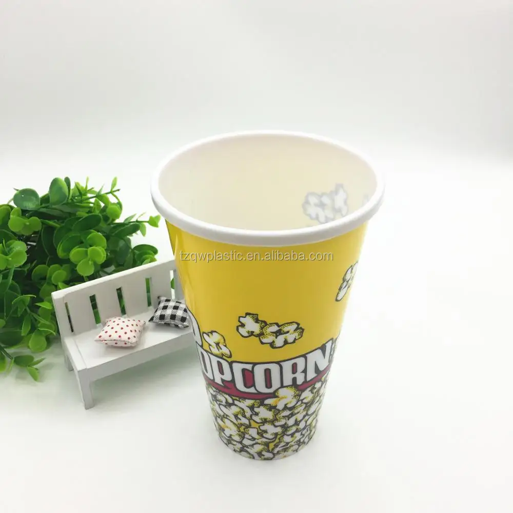 Набор из 3 больших пластиковых ванн для попкорна в стиле кинотеатра многоразового использования