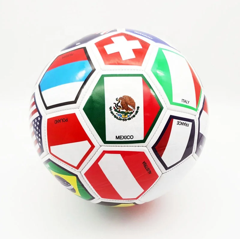 Ready to ship official size 5 machine stitched country flag soccer ball