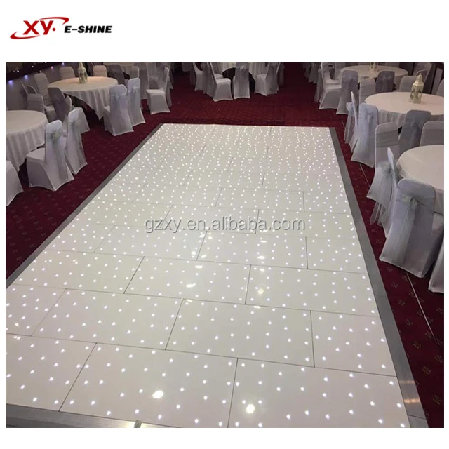 China Hot Sale 3D Starlit  Time Tunnel DMX Flashing Led Dance Floor Lights White Star Wedding Dance Floors