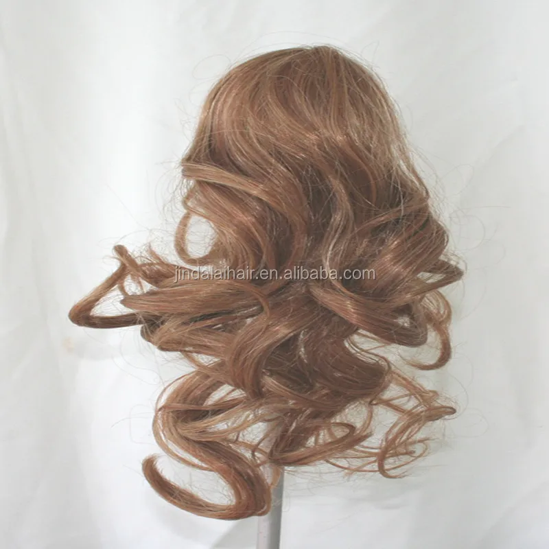 
Fashion Style Brown Color Long Curly Synthetic Hair Doll Wigs 