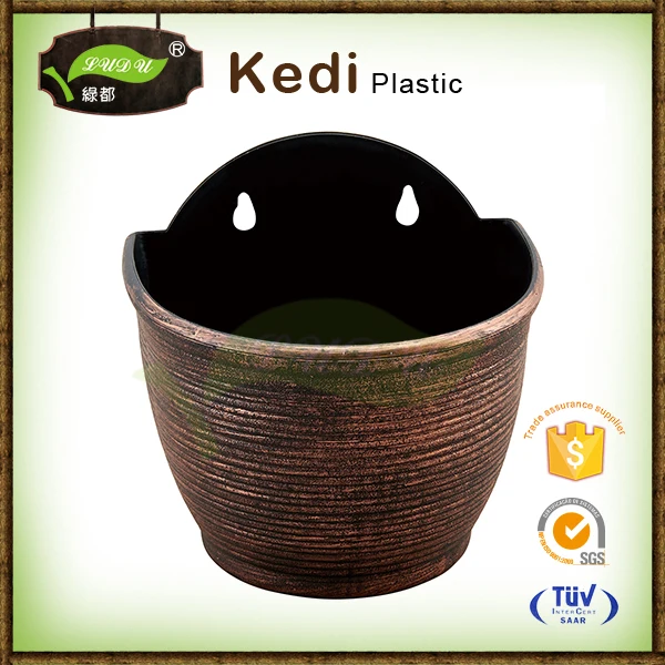 Premium cast iron ecofriendly plastic wall hanging semicircular flower pots planters
