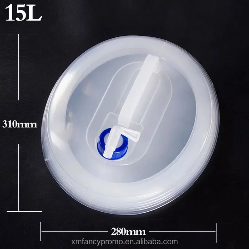 foldable transparent Water Storage plastic 15L Bucket for Outdoor Hiking Camping