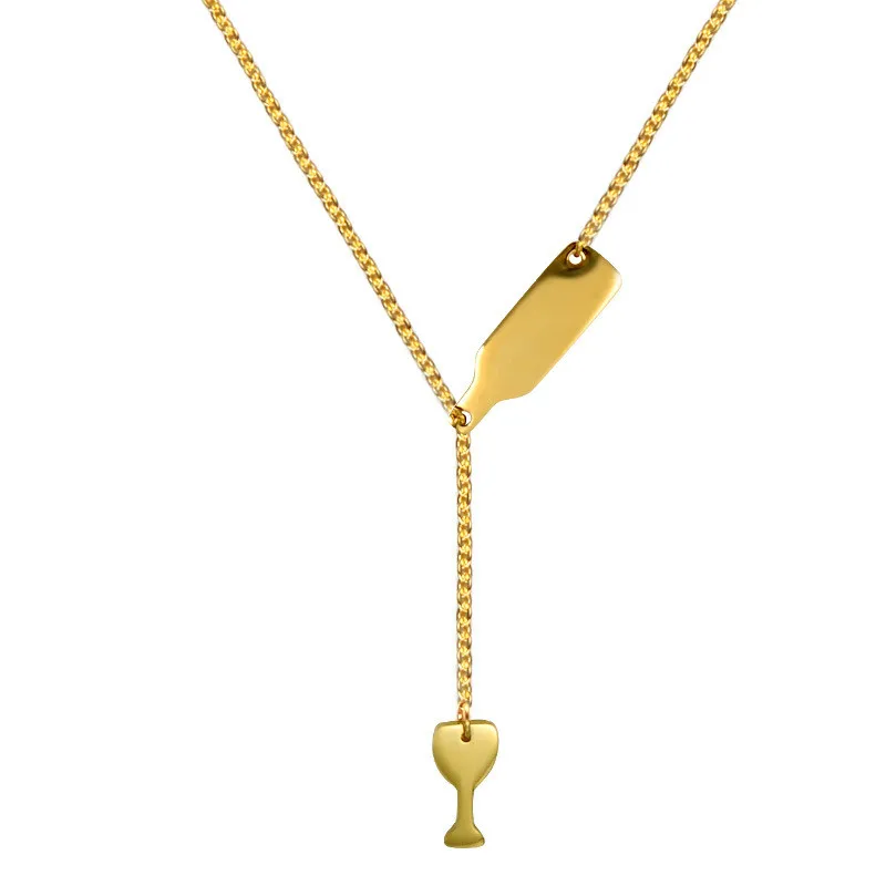 Fashion women jewelry wine bottle cup necklace