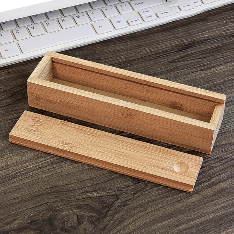 Varnish finish wholesale bamboo tea box gift wood box slide top