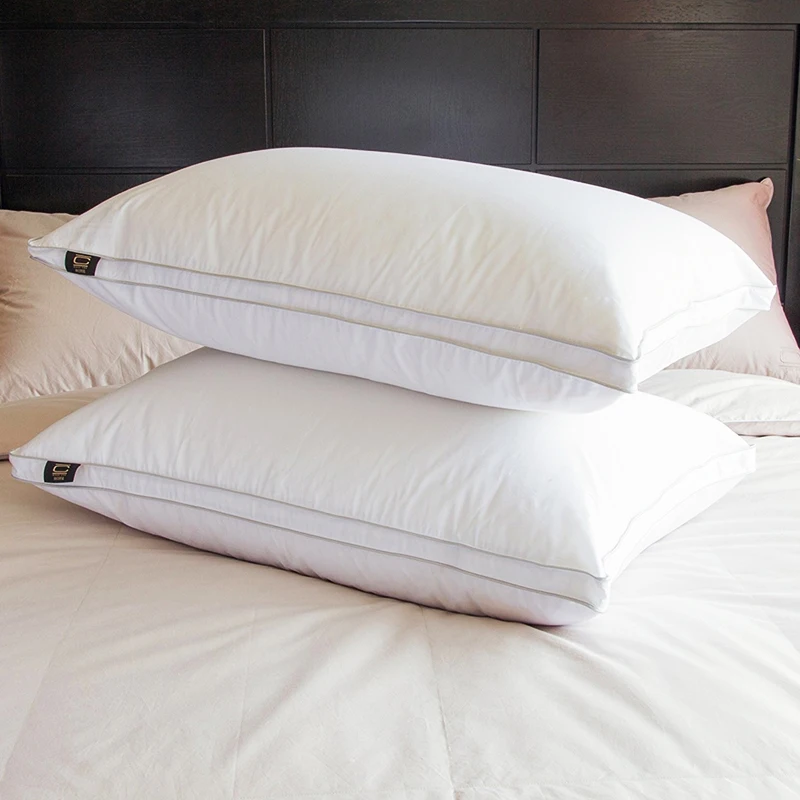 JR611 Hot-selling Hotel Collection Bed Pillows for Sleeping 1200g Comfortable and Supportive Duck Feather Pillow