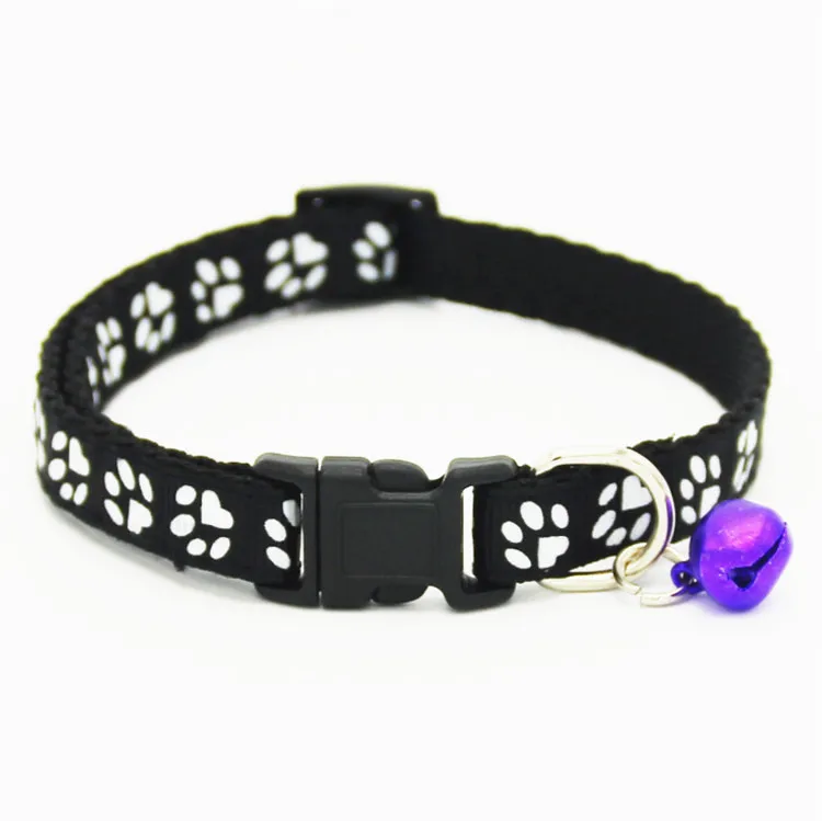 12PCS/Set Wholesale Adjustable Footprint Nylon Cat Collar With Bell