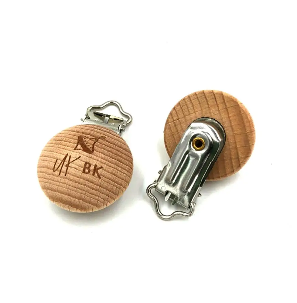 Заводская оптовая продажа, низкая цена, металлический зажим для пустышки из нержавеющей стали для ребенка с логотипом lasering