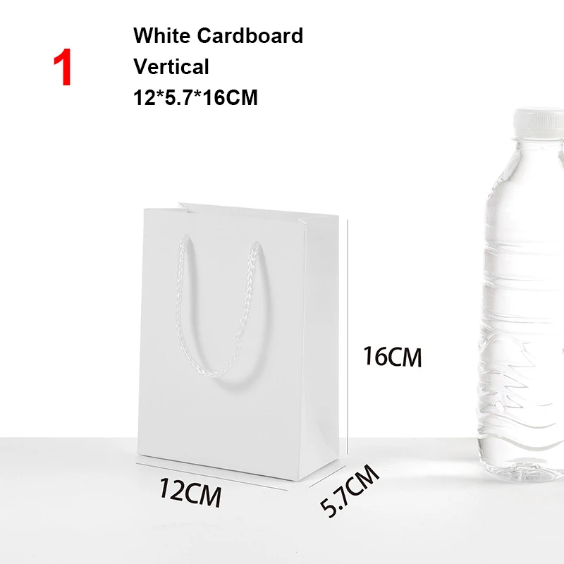 Wholesale custom print logo cheap kraft paper shopping carrier bag customised white black jewelry gift packaging bag with handle