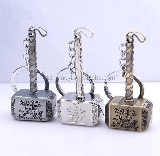 Wholesales Dongguan Factory 925 Silver Color Thor Hammer Making Machine Keychain Metal